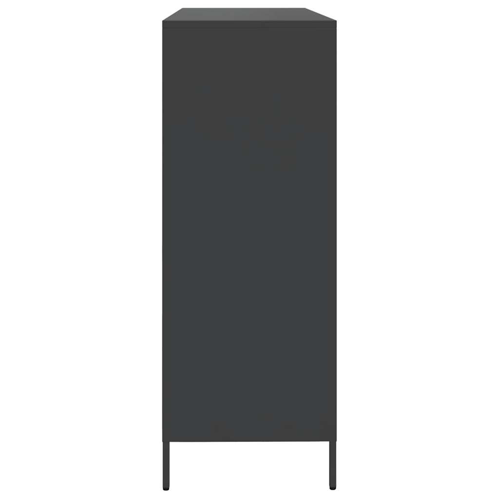 vidaXL Szafka, czarna, 135x39x103,5 cm, stal walcowana na zimno