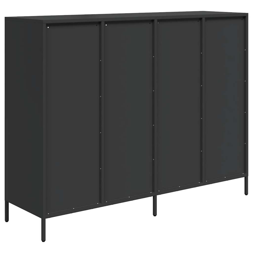 vidaXL Szafka, czarna, 135x39x103,5 cm, stal walcowana na zimno
