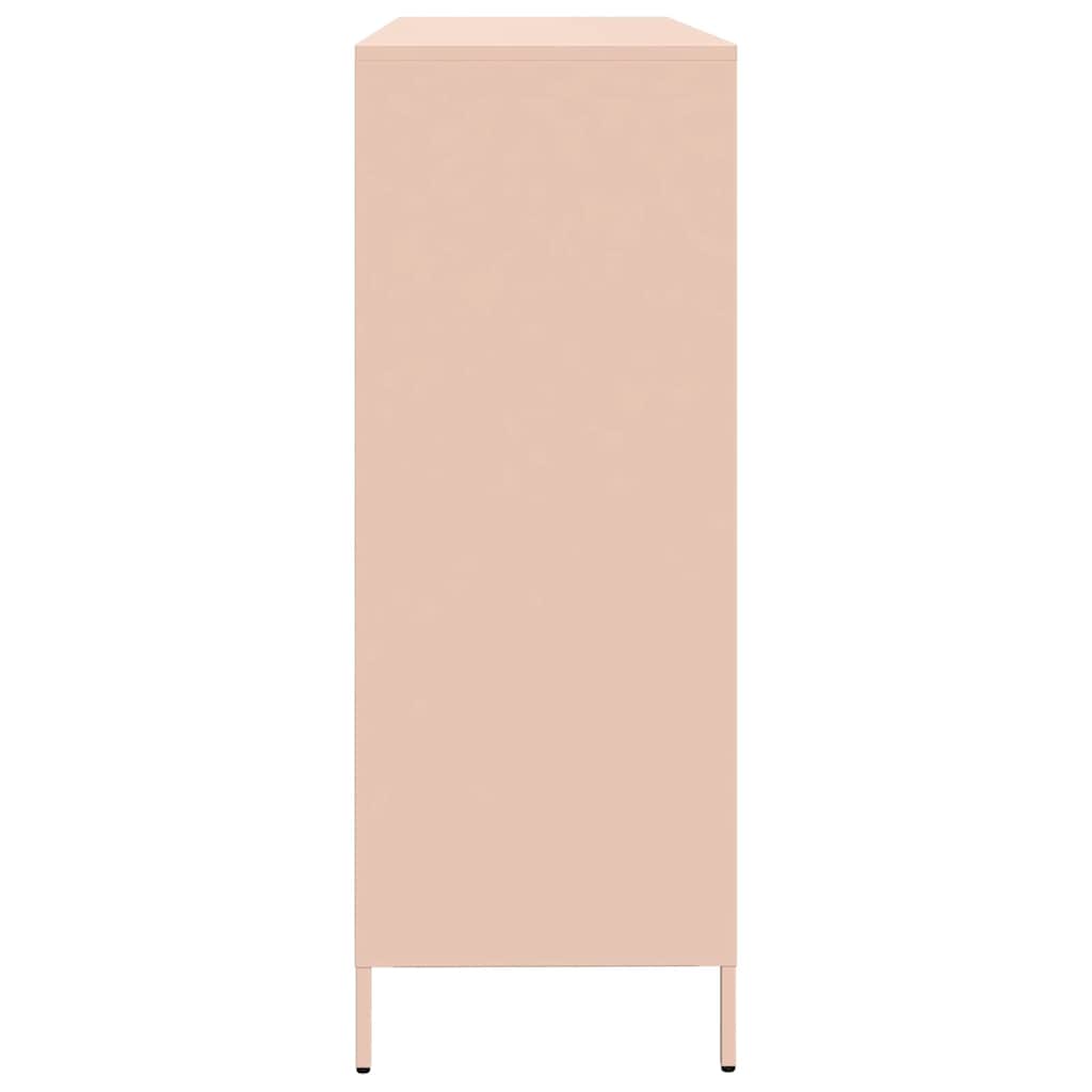 vidaXL Szafka, różowa, 135x39x103,5 cm, stal walcowana na zimno