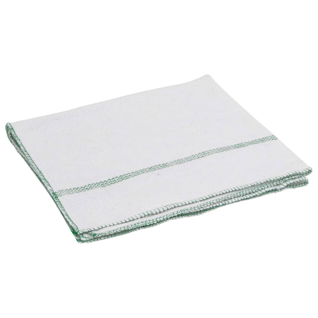 vidaXL Ściereczki czyszczące, 5 szt., białe w zielone paski, 50x60 cm