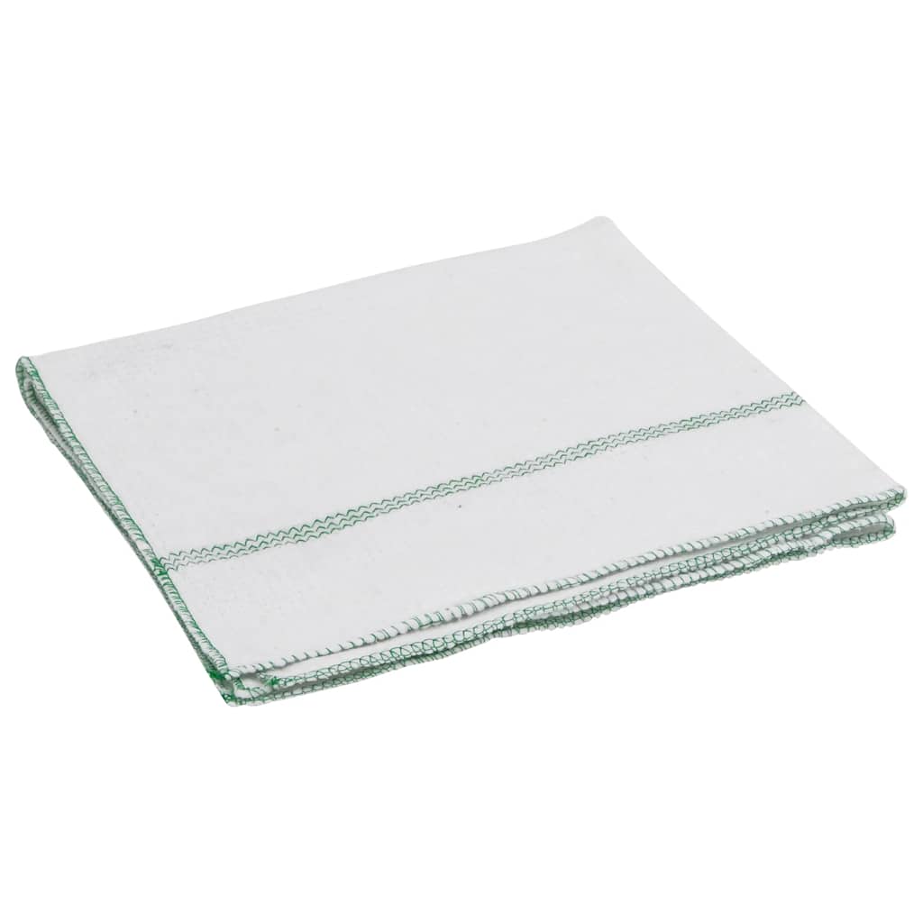 vidaXL Ściereczki czyszczące, 10 szt., białe w zielone paski, 50x60 cm