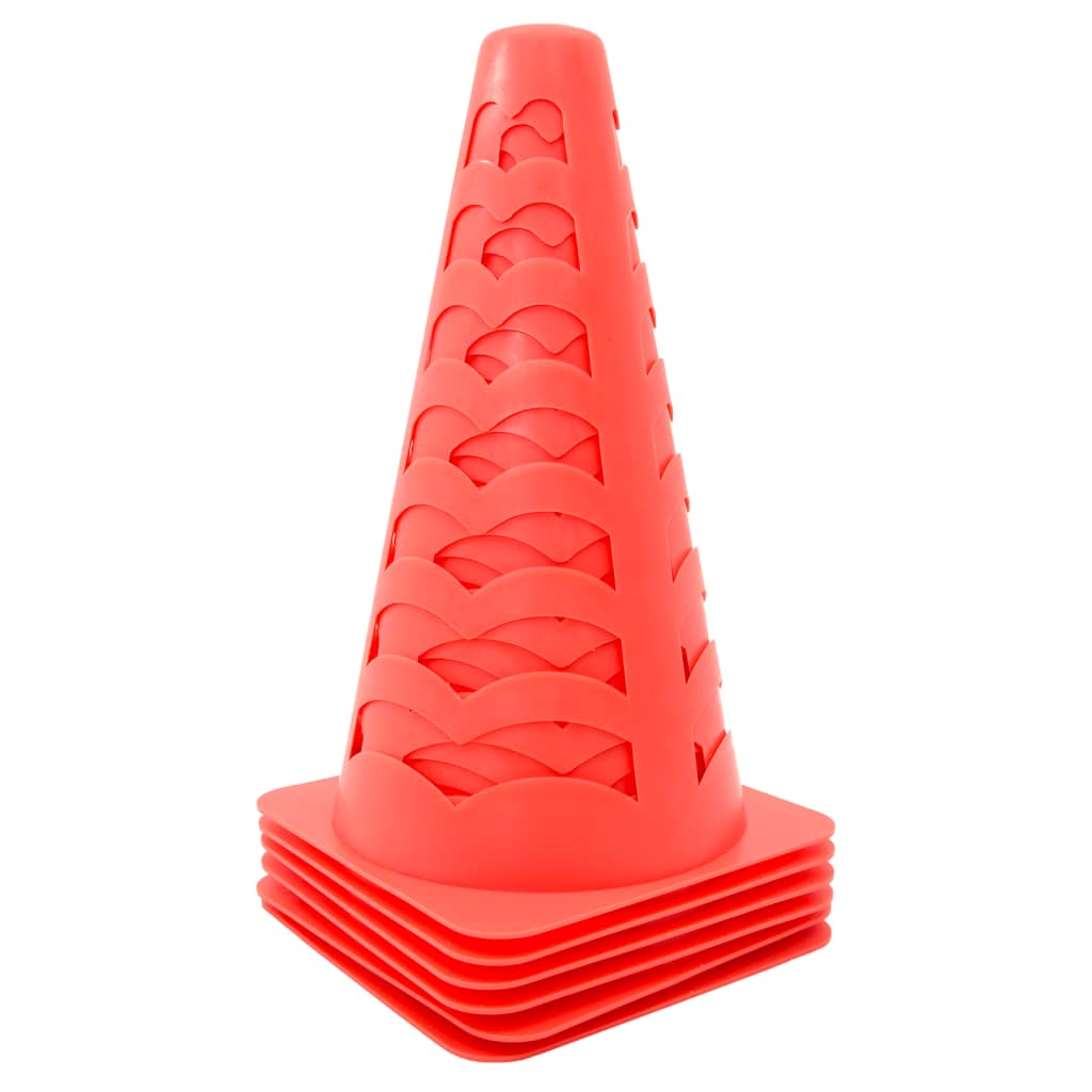 vidaXL Pachołki do gry w piłkę, 6 szt., sztaplowane, 13x13x22,5 cm