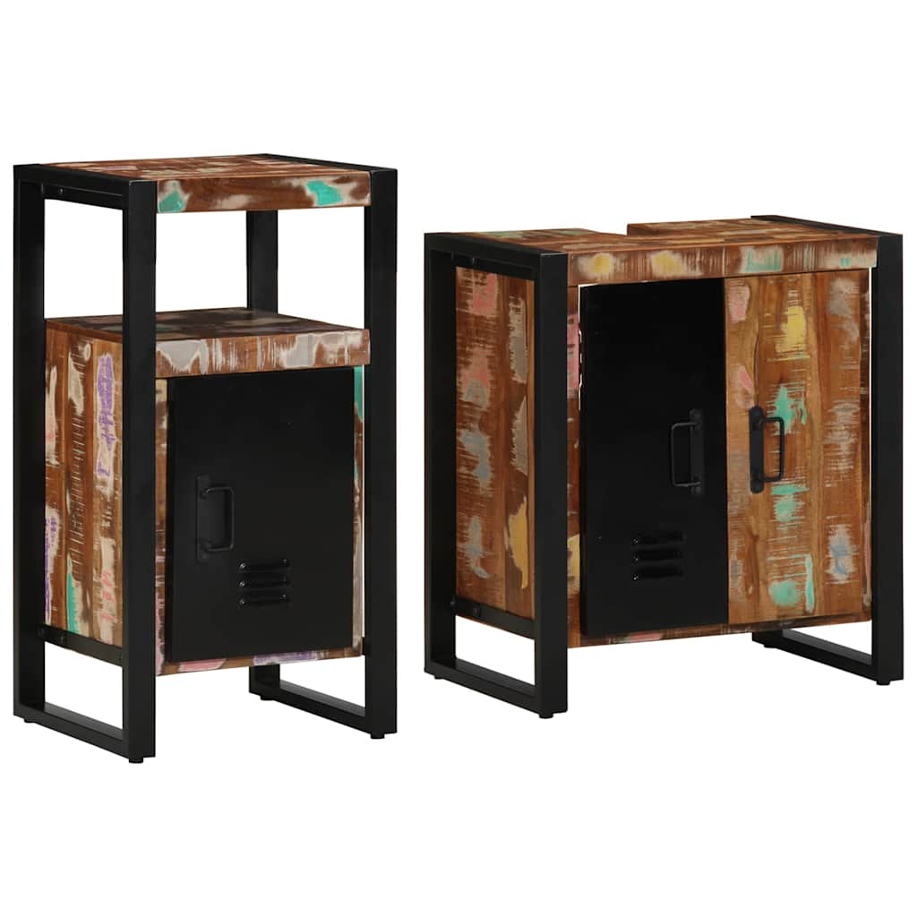 vidaXL Zestaw mebli łazienkowych 2 pcs Lite Drewno Recyklingowe