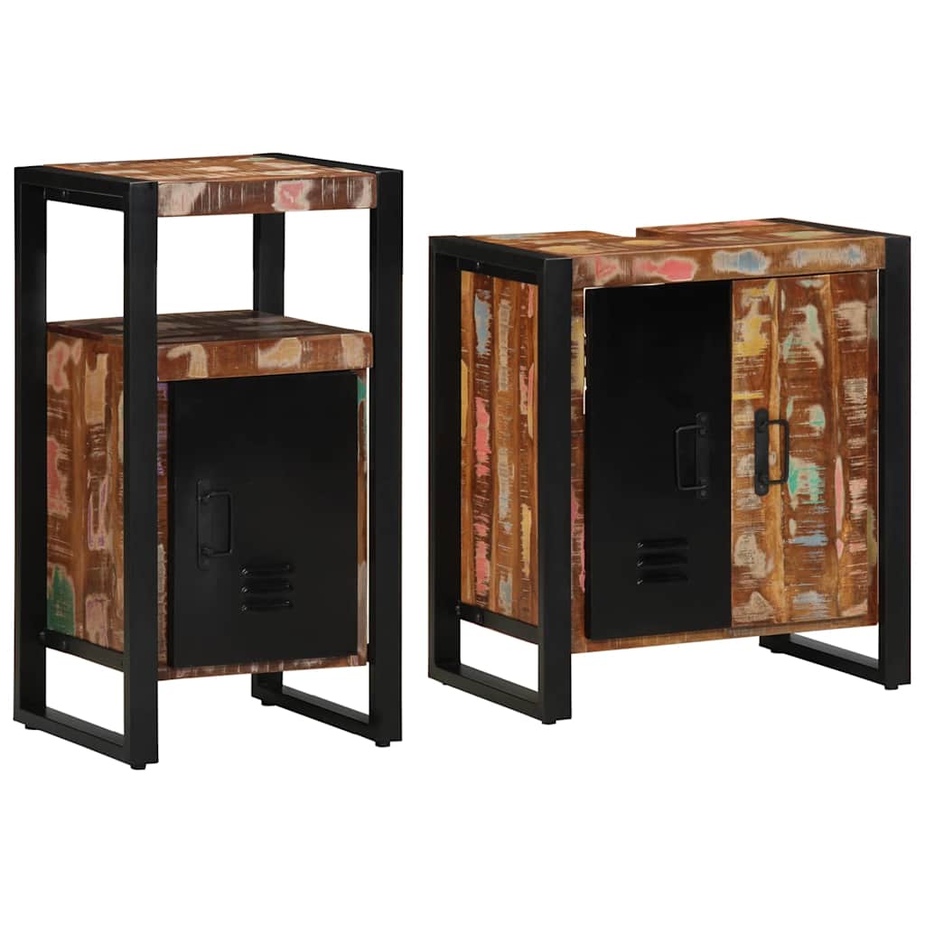 vidaXL Zestaw mebli łazienkowych 2 pcs Lite Drewno Recyklingowe