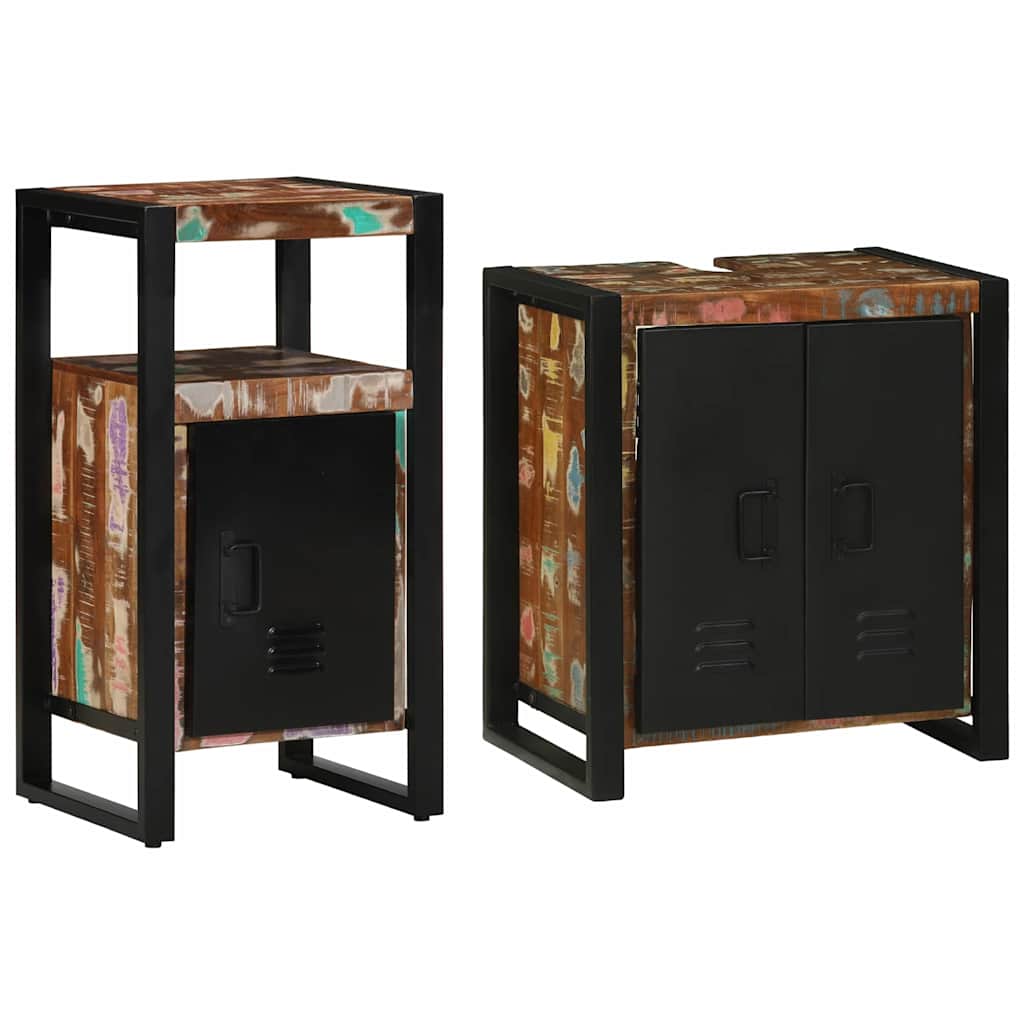 vidaXL Zestaw mebli łazienkowych 2 pcs Lite Drewno Recyklingowe