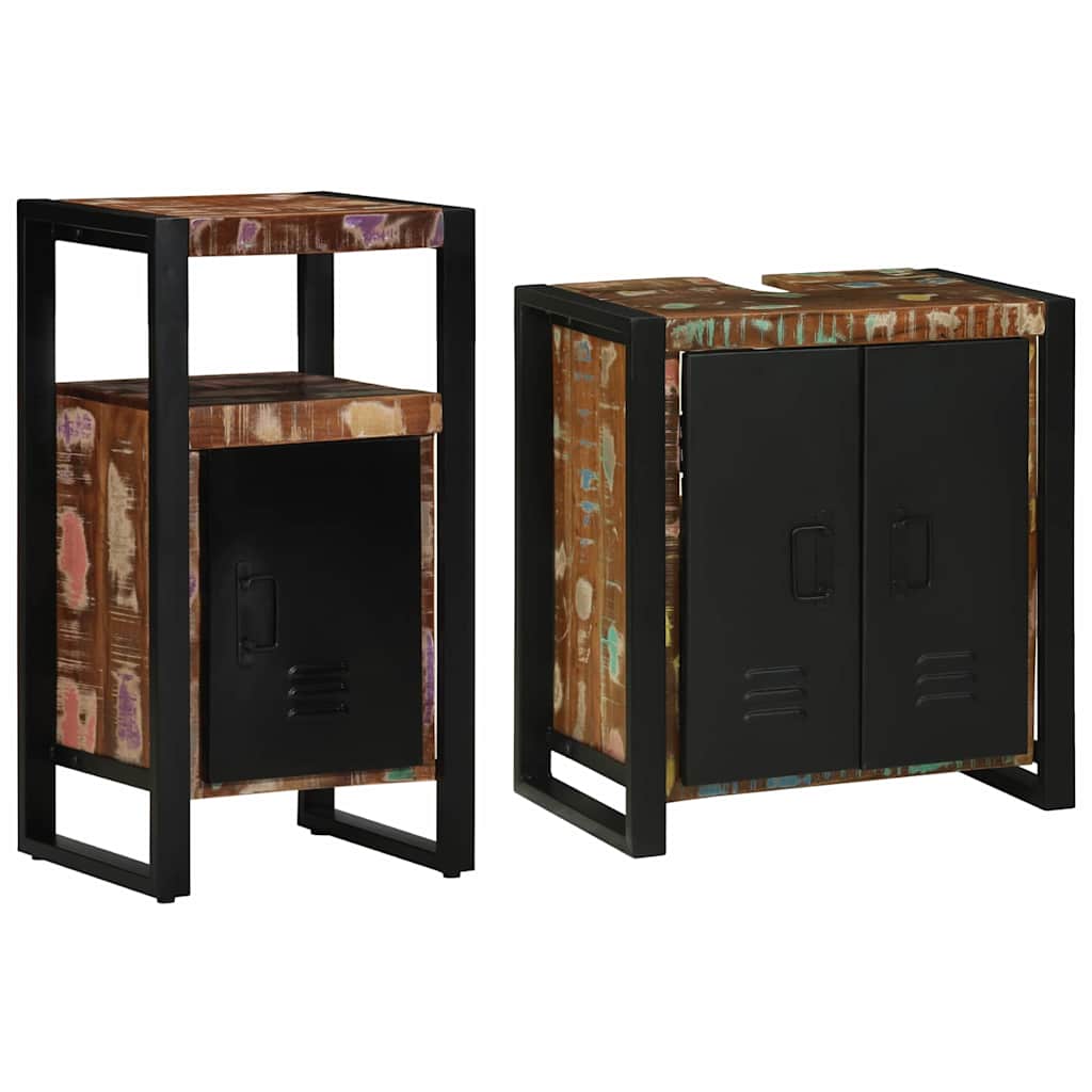 vidaXL Zestaw mebli łazienkowych 2 pcs Lite Drewno Recyklingowe