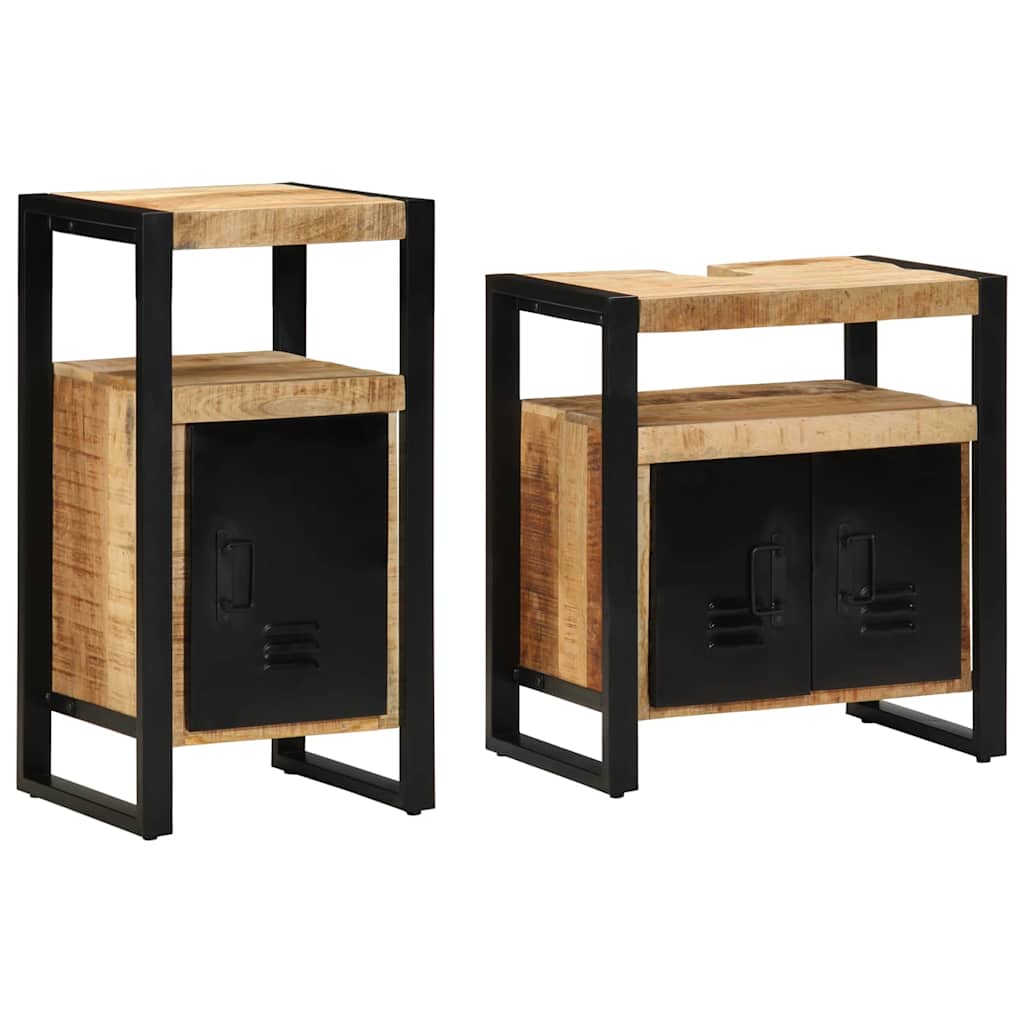 vidaXL Zestaw mebli łazienkowych 2 pcs Twarde Szorstkie Drewno Mango