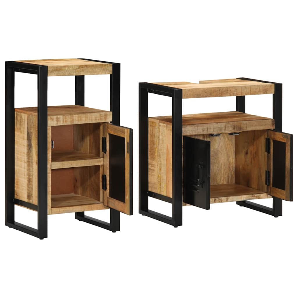 vidaXL Zestaw mebli łazienkowych 2 pcs Twarde Szorstkie Drewno Mango