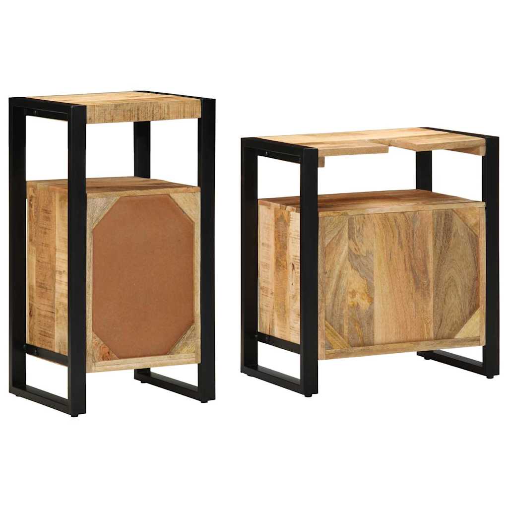 vidaXL Zestaw mebli łazienkowych 2 pcs Twarde Szorstkie Drewno Mango