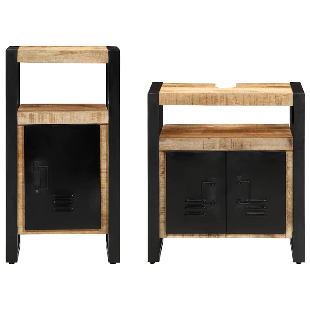 vidaXL Zestaw mebli łazienkowych 2 pcs Twarde Szorstkie Drewno Mango