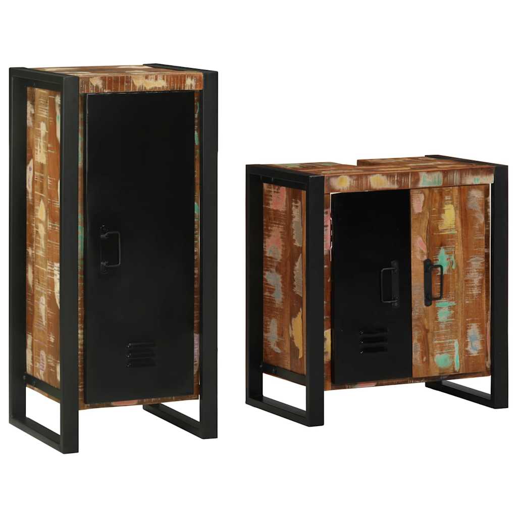 vidaXL Zestaw mebli łazienkowych 2 pcs Lite Drewno Recyklingowe