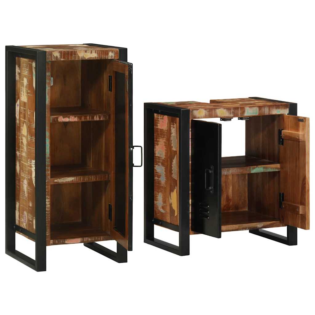 vidaXL Zestaw mebli łazienkowych 2 pcs Lite Drewno Recyklingowe