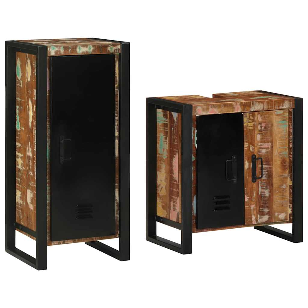 vidaXL Zestaw mebli łazienkowych 2 pcs Lite Drewno Recyklingowe