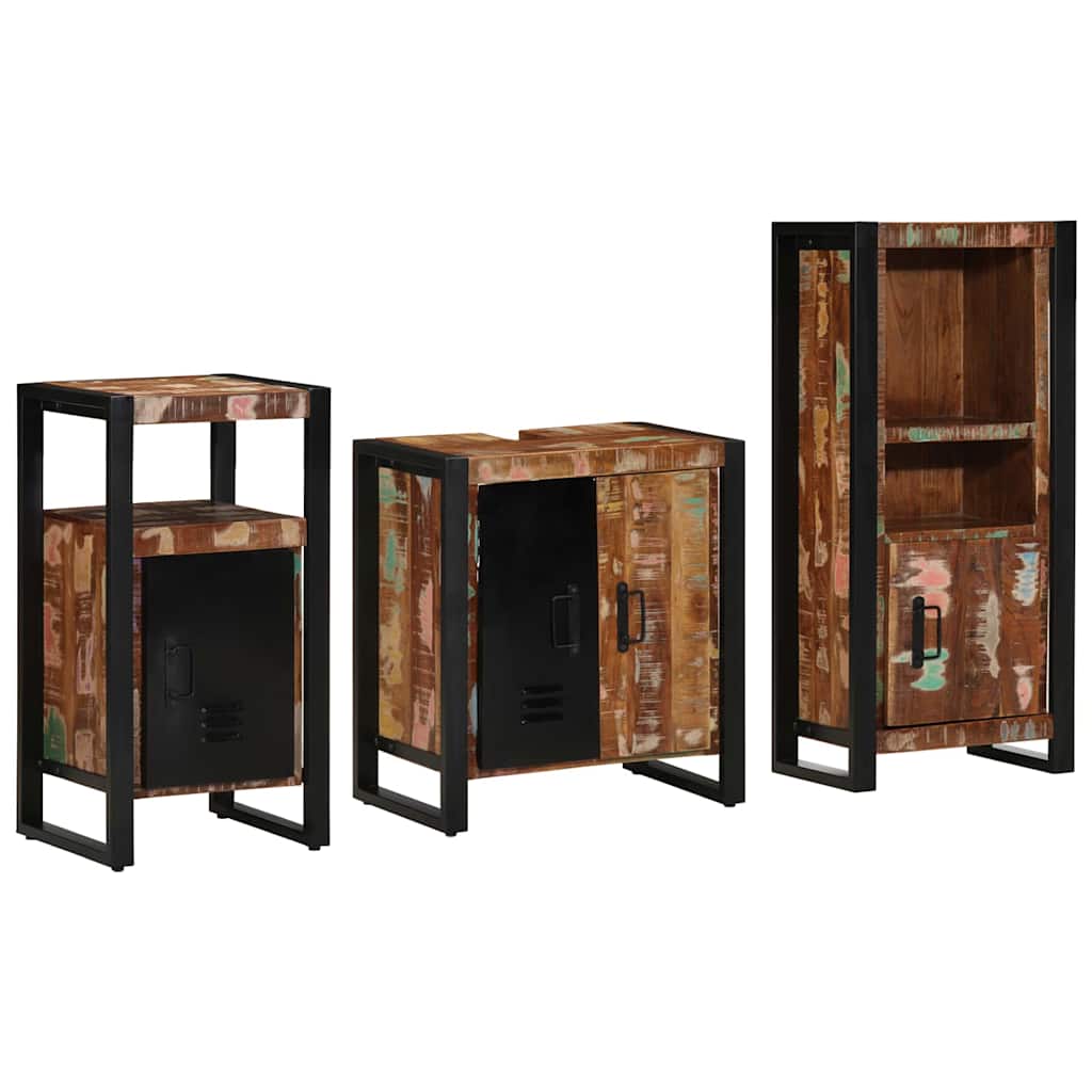 vidaXL Zestaw mebli łazienkowych 3 pcs Lite Drewno Recyklingowe