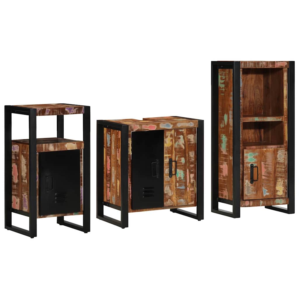 vidaXL Zestaw mebli łazienkowych 3 pcs Lite Drewno Recyklingowe