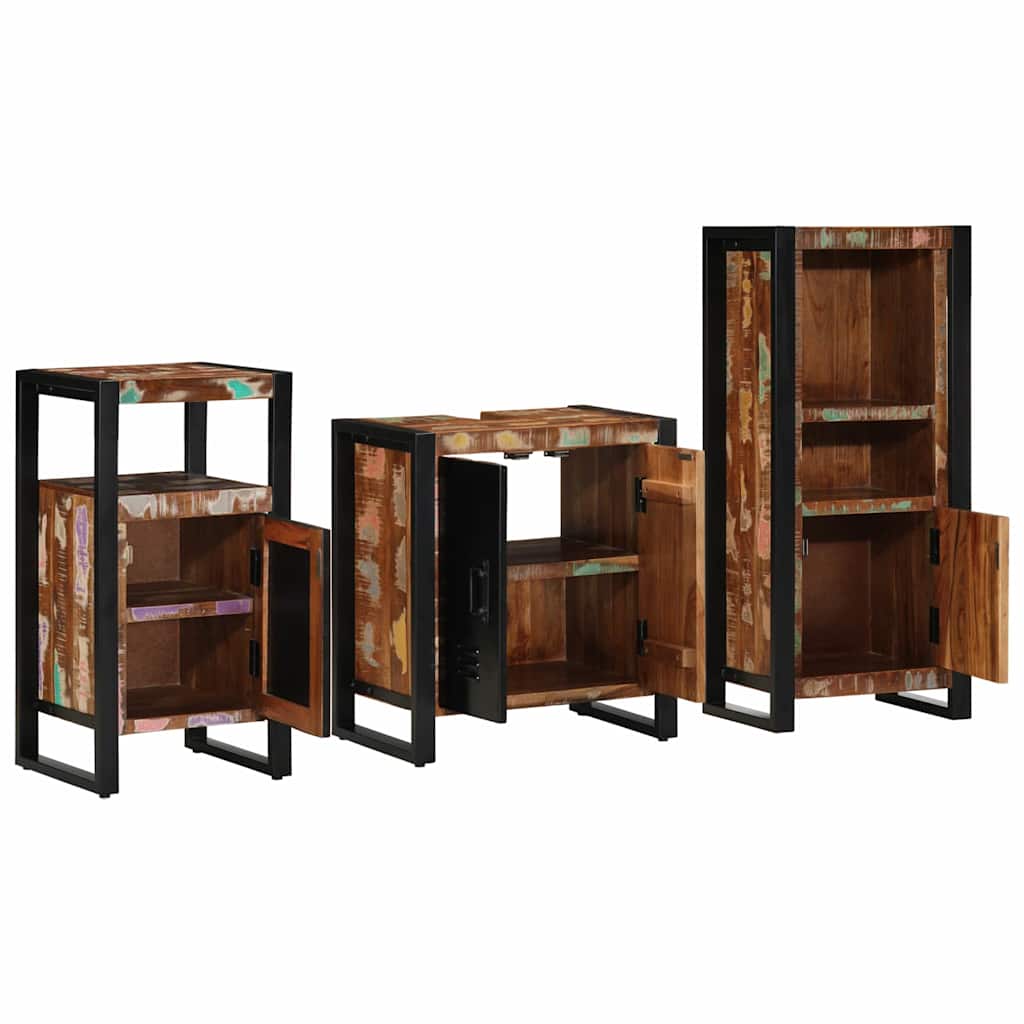 vidaXL Zestaw mebli łazienkowych 3 pcs Lite Drewno Recyklingowe