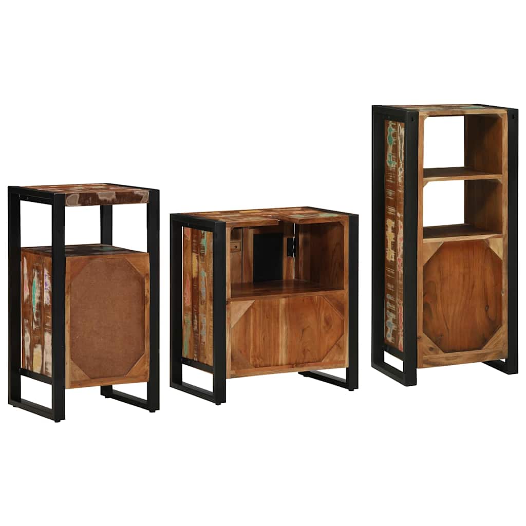 vidaXL Zestaw mebli łazienkowych 3 pcs Lite Drewno Recyklingowe