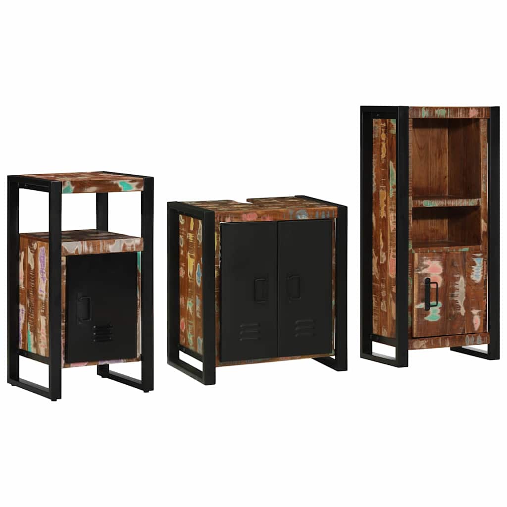 vidaXL Zestaw mebli łazienkowych 3 pcs Lite Drewno Recyklingowe