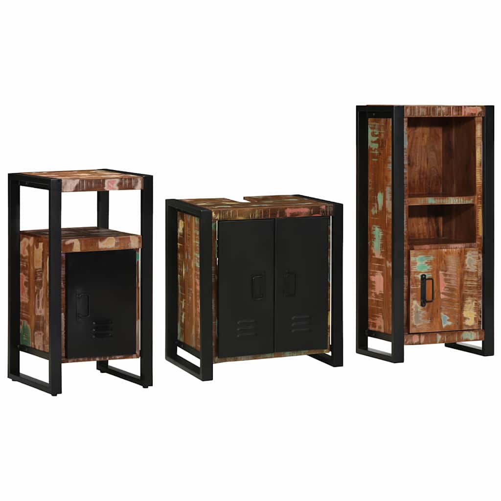 vidaXL Zestaw mebli łazienkowych 3 pcs Lite Drewno Recyklingowe