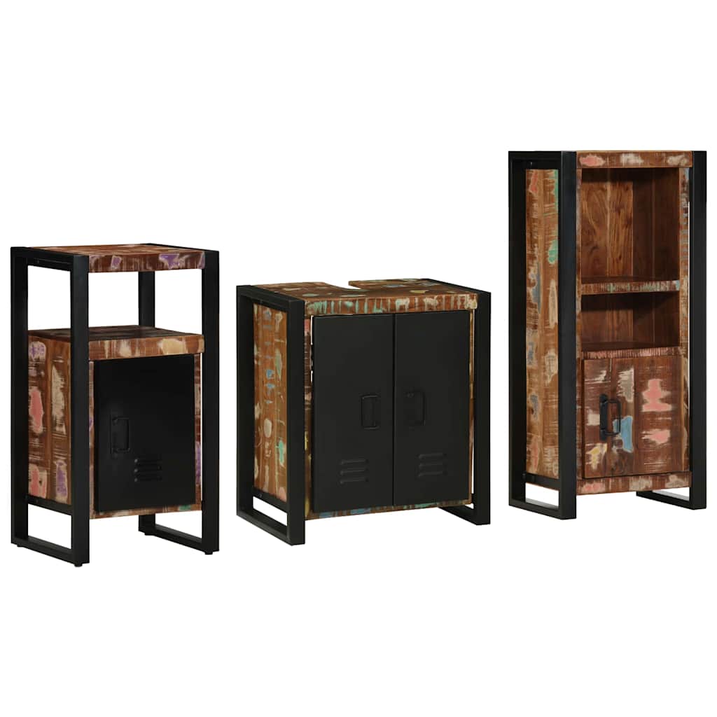 vidaXL Zestaw mebli łazienkowych 3 pcs Lite Drewno Recyklingowe