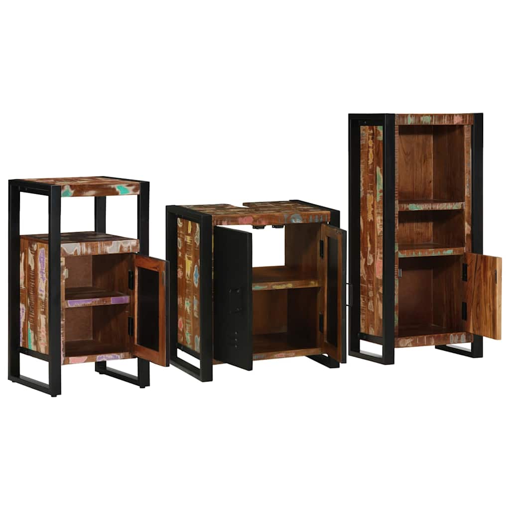 vidaXL Zestaw mebli łazienkowych 3 pcs Lite Drewno Recyklingowe