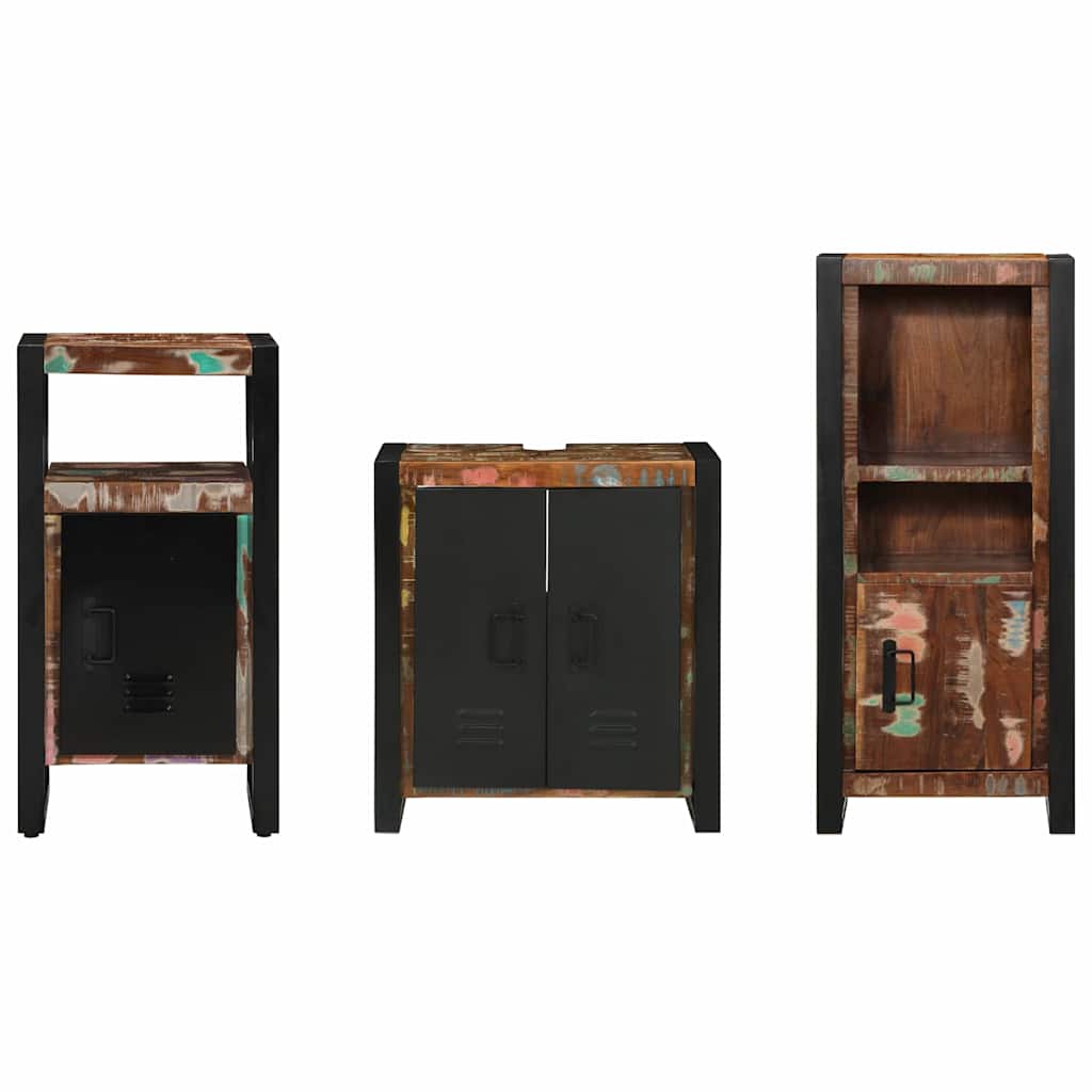 vidaXL Zestaw mebli łazienkowych 3 pcs Lite Drewno Recyklingowe