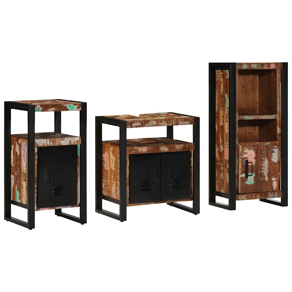 vidaXL Zestaw mebli łazienkowych 3 pcs Lite Drewno Recyklingowe