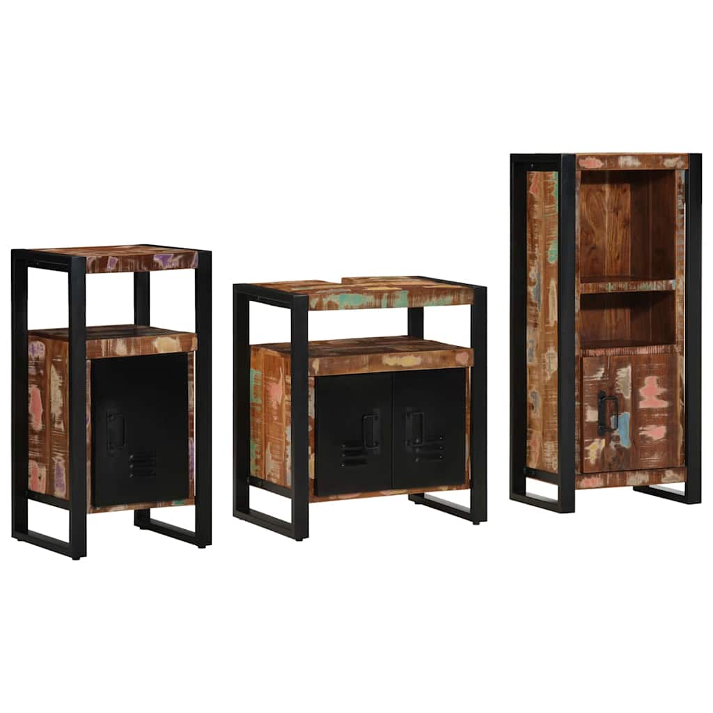 vidaXL Zestaw mebli łazienkowych 3 pcs Lite Drewno Recyklingowe