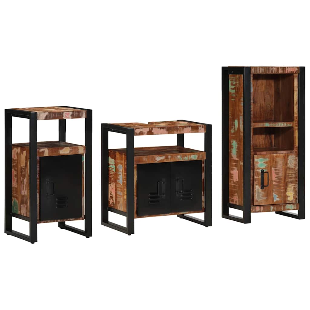 vidaXL Zestaw mebli łazienkowych 3 pcs Lite Drewno Recyklingowe