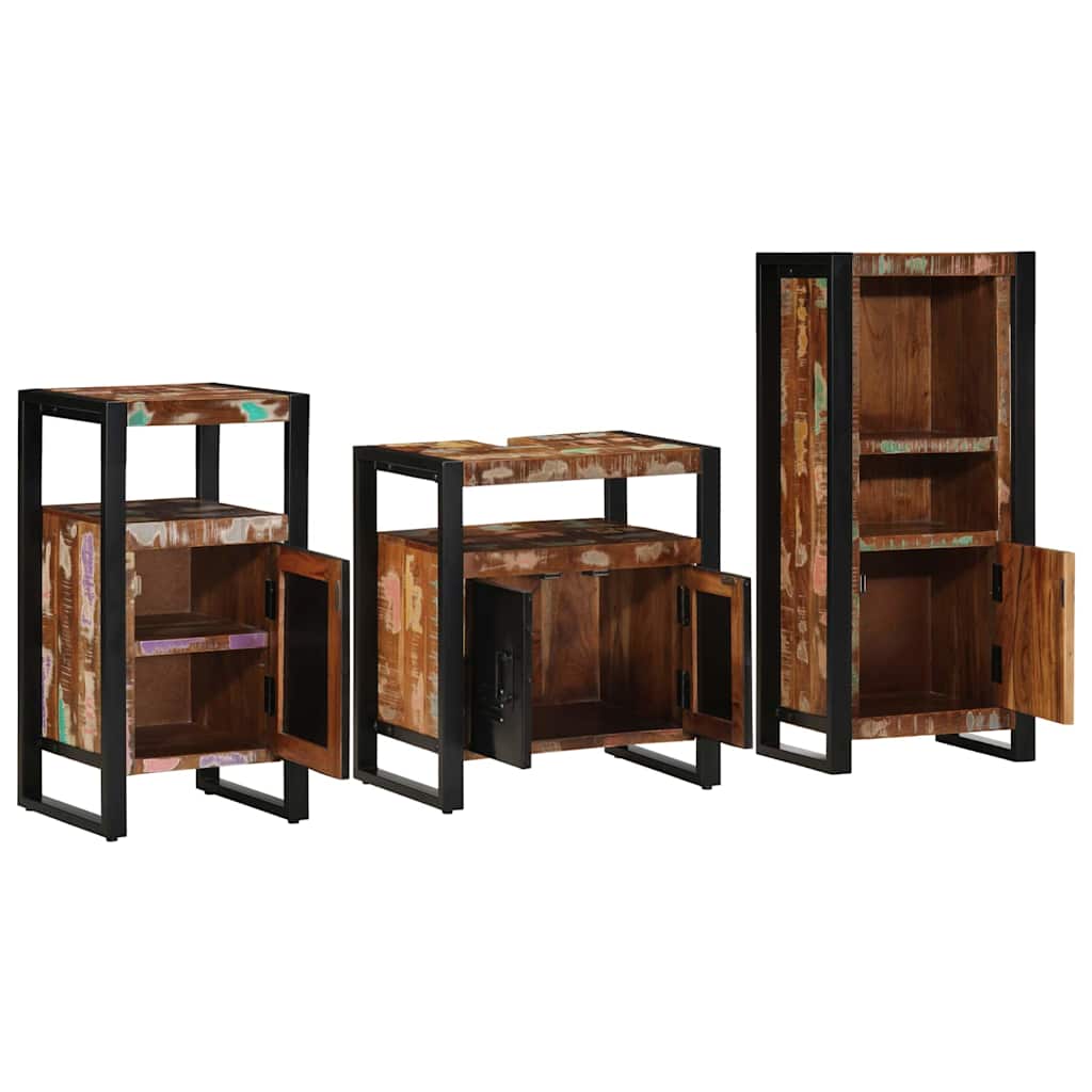 vidaXL Zestaw mebli łazienkowych 3 pcs Lite Drewno Recyklingowe