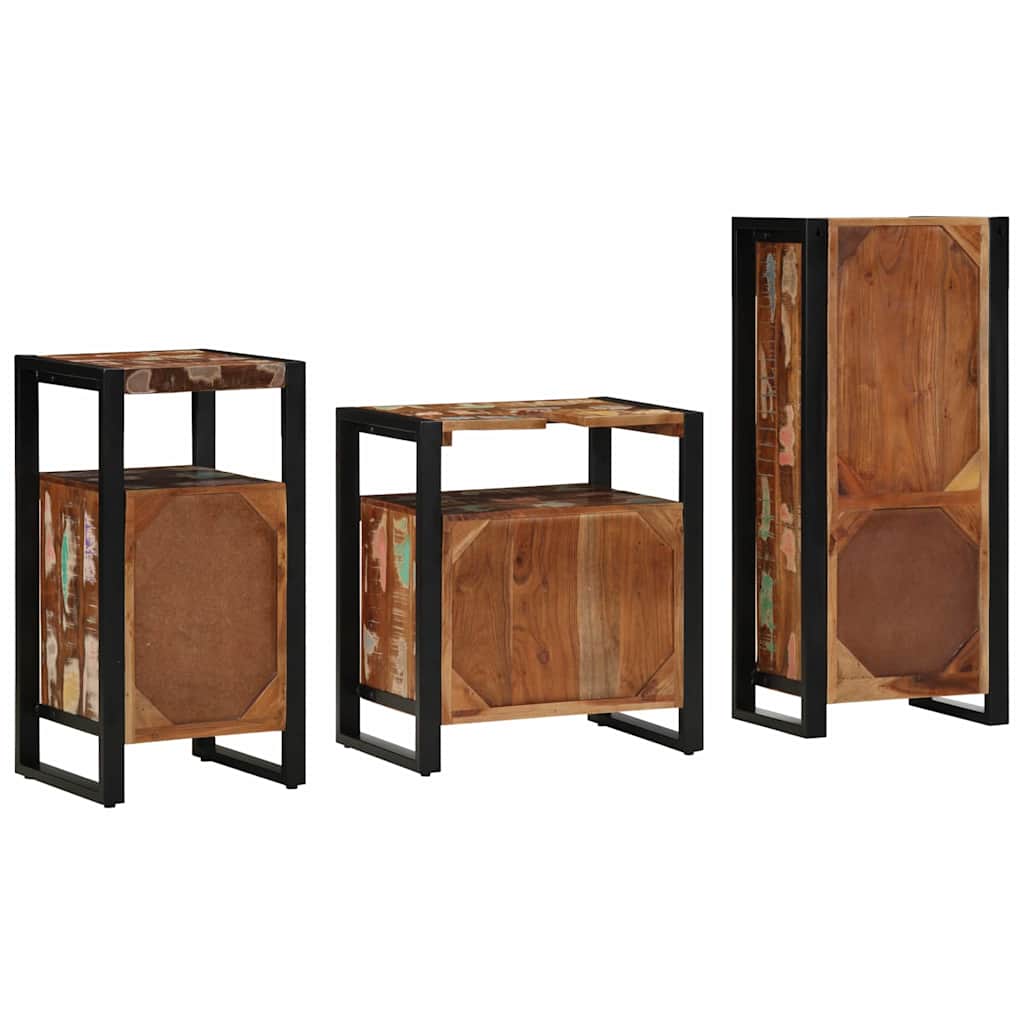 vidaXL Zestaw mebli łazienkowych 3 pcs Lite Drewno Recyklingowe