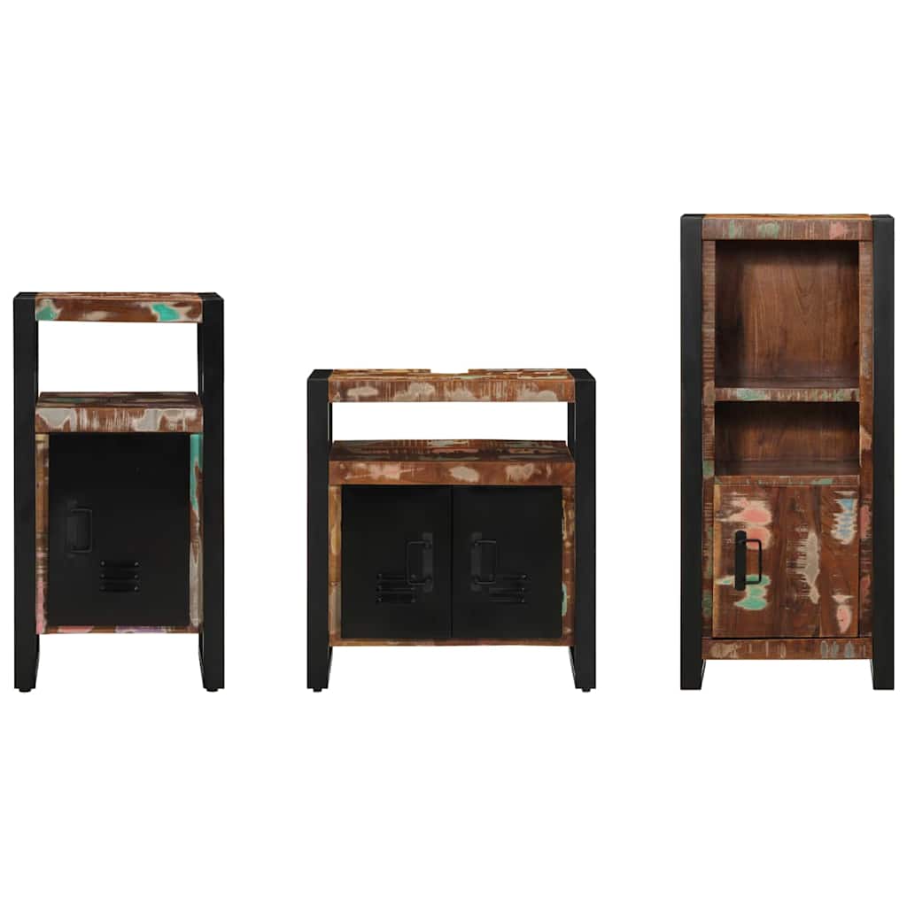 vidaXL Zestaw mebli łazienkowych 3 pcs Lite Drewno Recyklingowe