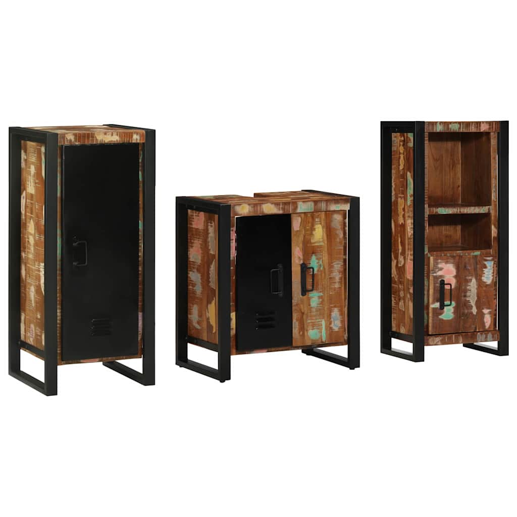 vidaXL Zestaw mebli łazienkowych 3 pcs Lite Drewno Recyklingowe