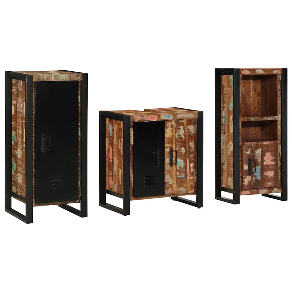 vidaXL Zestaw mebli łazienkowych 3 pcs Lite Drewno Recyklingowe