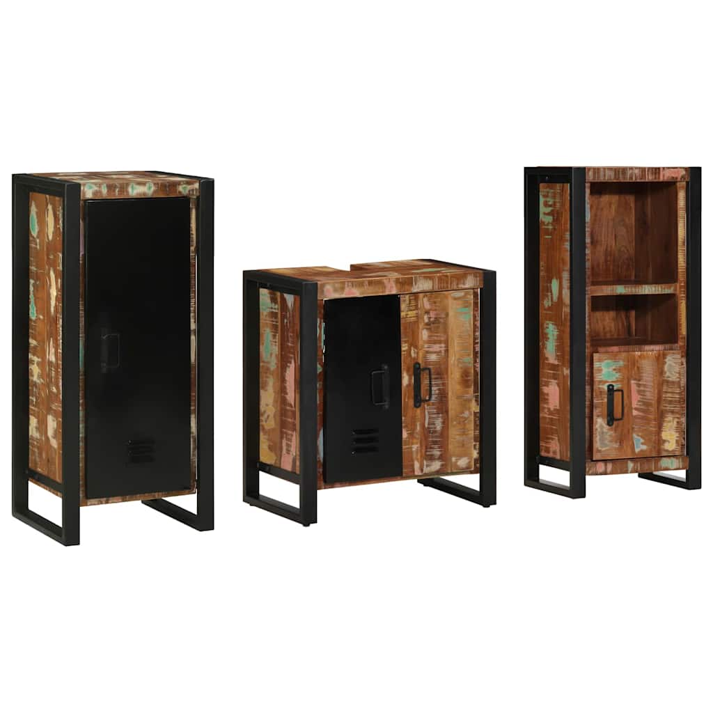 vidaXL Zestaw mebli łazienkowych 3 pcs Lite Drewno Recyklingowe