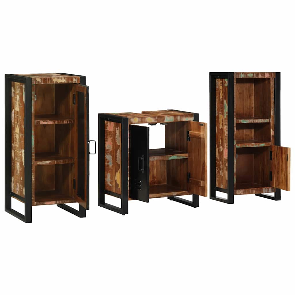 vidaXL Zestaw mebli łazienkowych 3 pcs Lite Drewno Recyklingowe