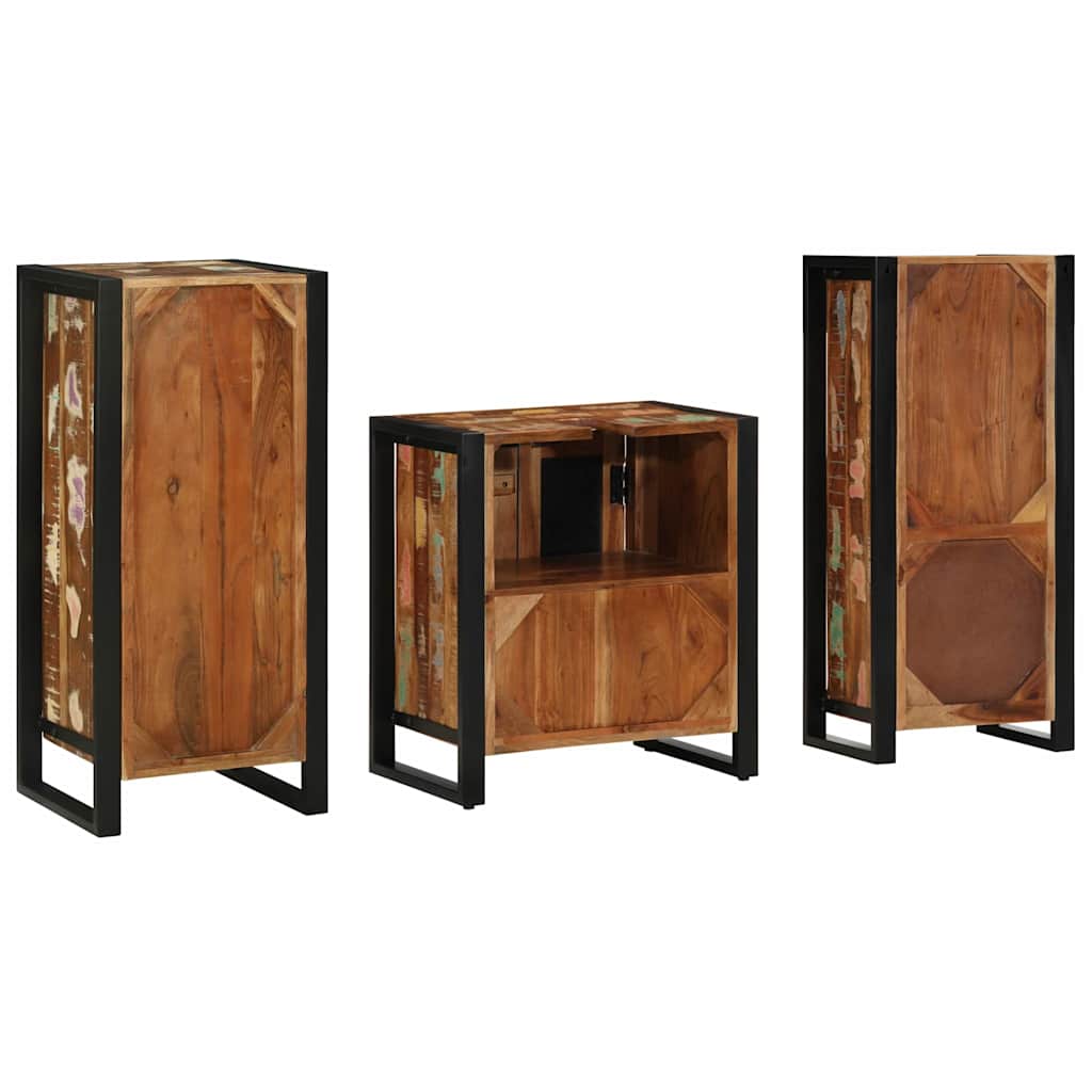 vidaXL Zestaw mebli łazienkowych 3 pcs Lite Drewno Recyklingowe