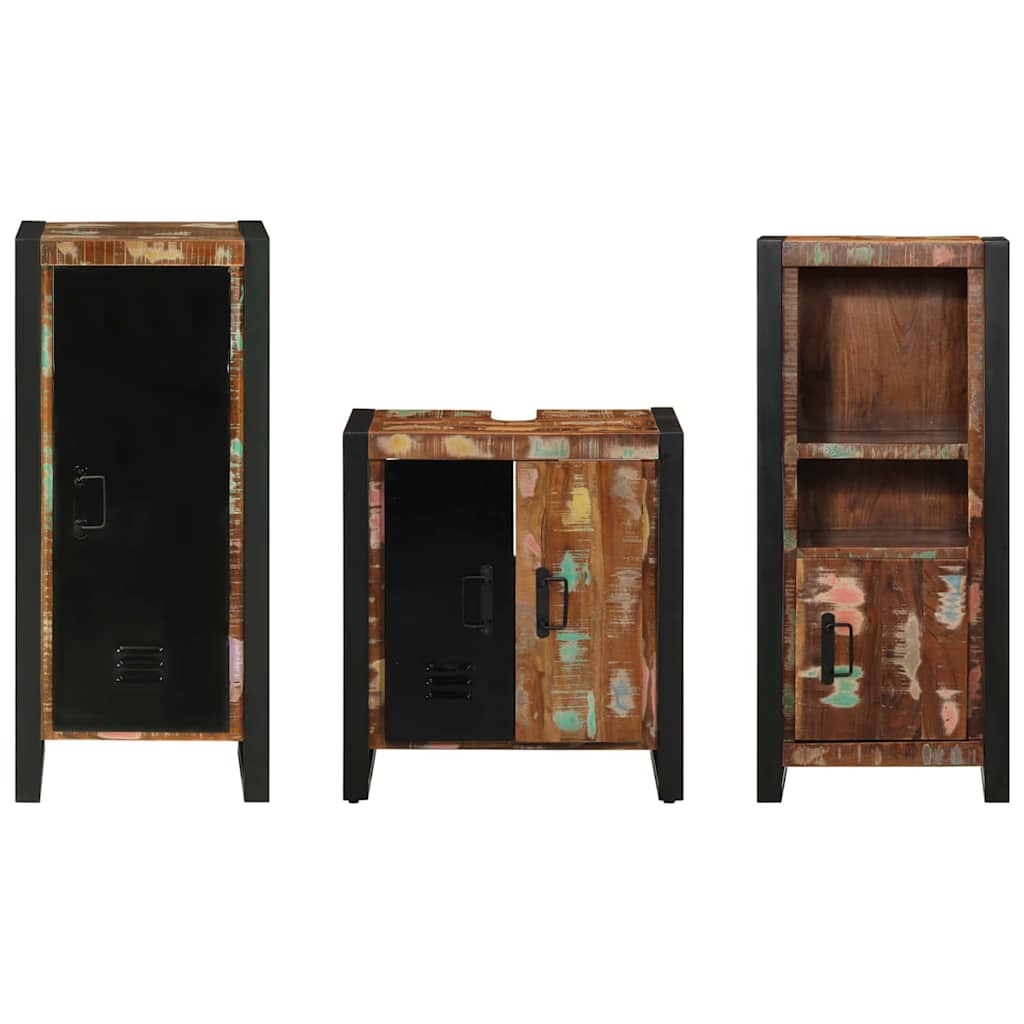 vidaXL Zestaw mebli łazienkowych 3 pcs Lite Drewno Recyklingowe