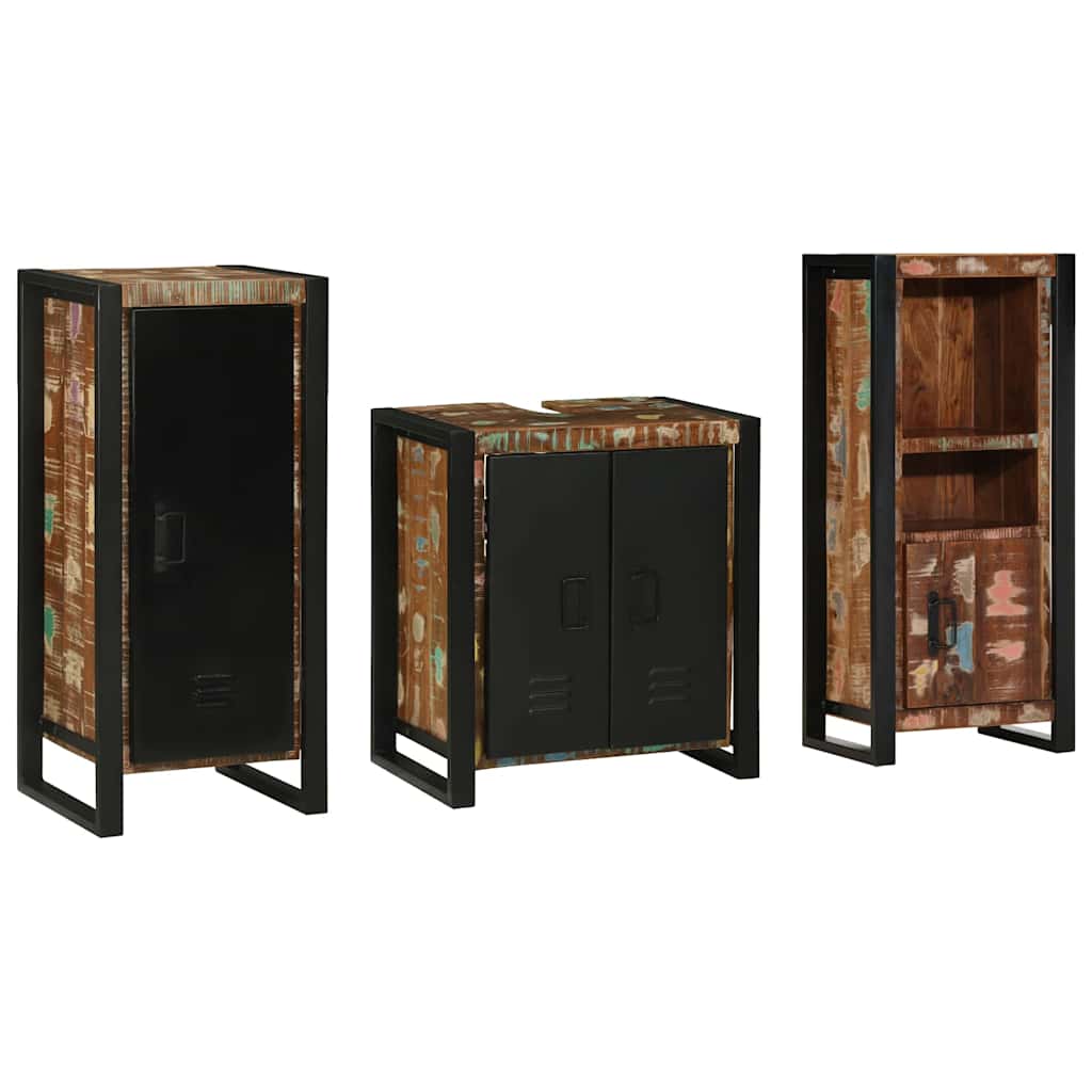 vidaXL Zestaw mebli łazienkowych 3 pcs Lite Drewno Recyklingowe