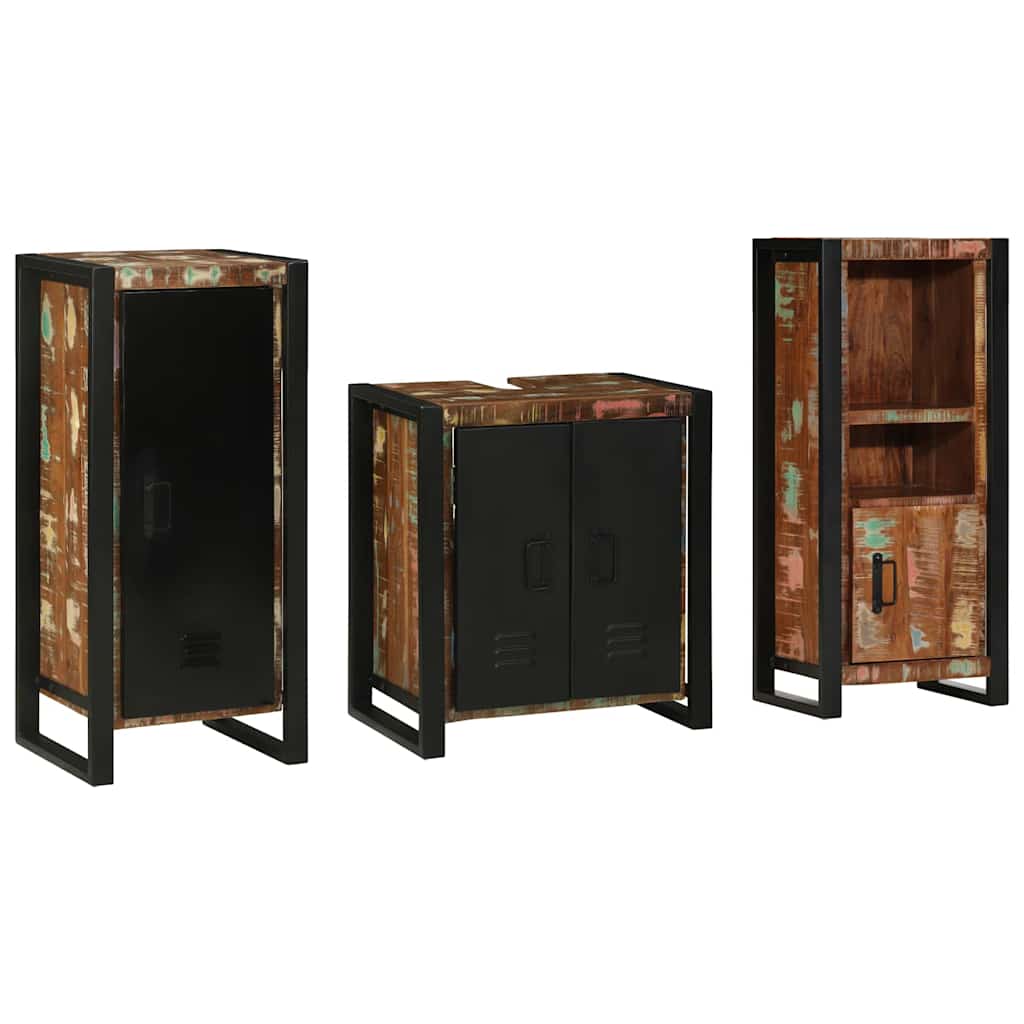 vidaXL Zestaw mebli łazienkowych 3 pcs Lite Drewno Recyklingowe