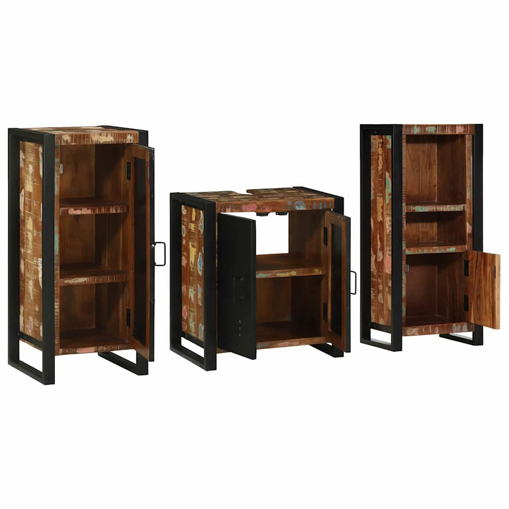 vidaXL Zestaw mebli łazienkowych 3 pcs Lite Drewno Recyklingowe