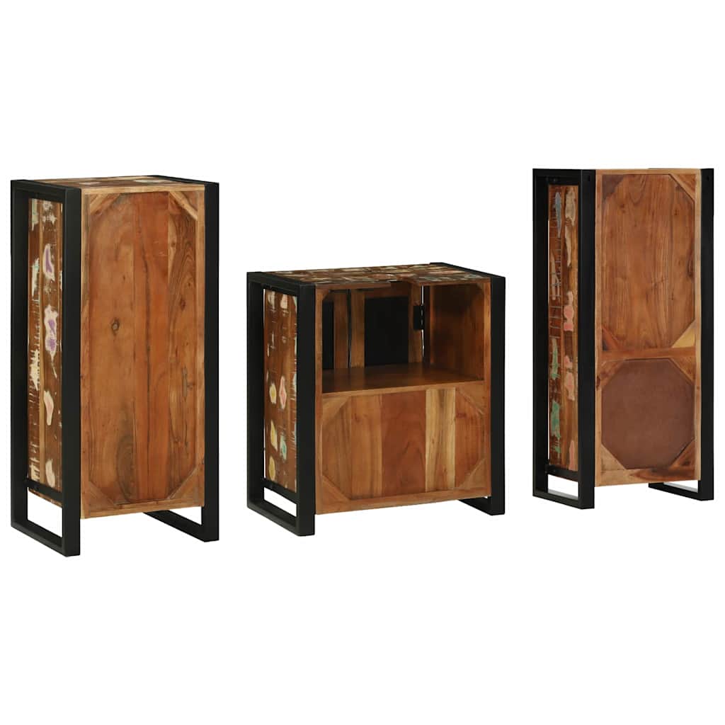 vidaXL Zestaw mebli łazienkowych 3 pcs Lite Drewno Recyklingowe