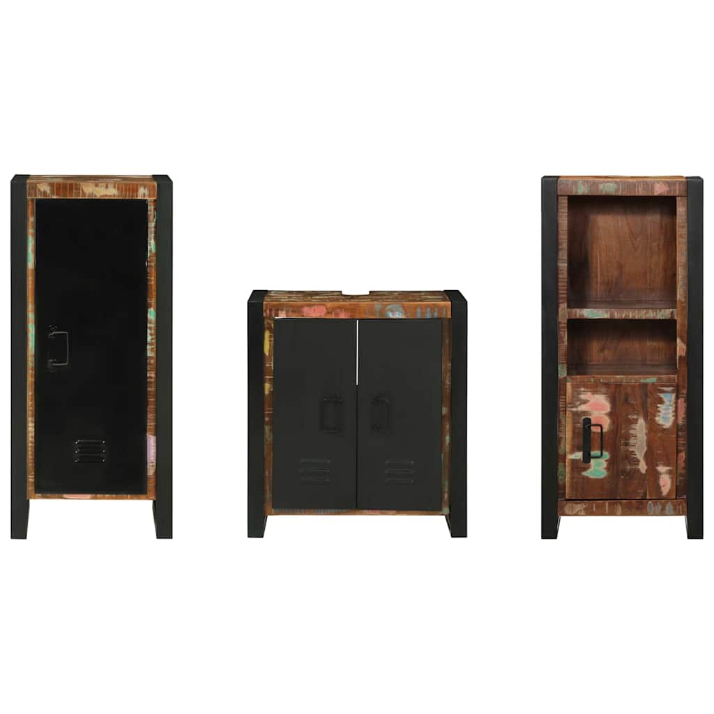 vidaXL Zestaw mebli łazienkowych 3 pcs Lite Drewno Recyklingowe