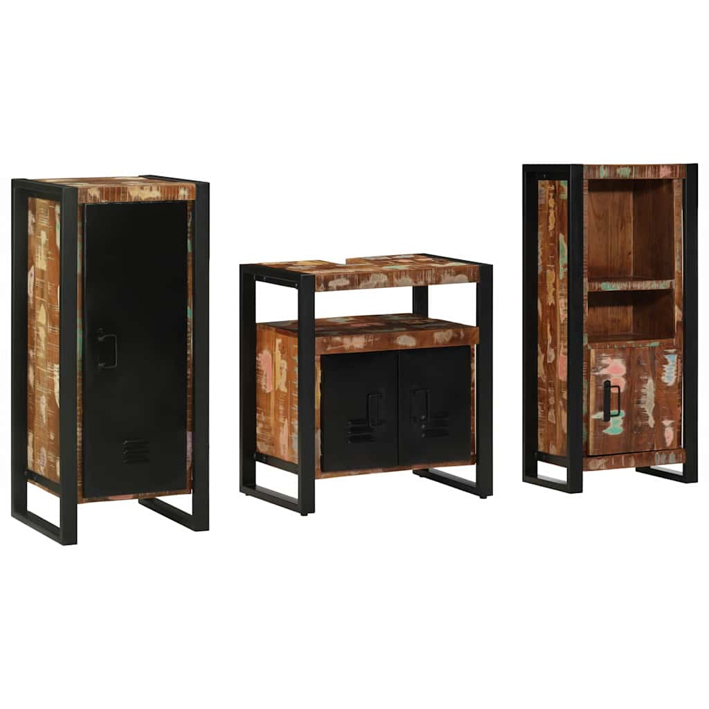 vidaXL Zestaw mebli łazienkowych 3 pcs Lite Drewno Recyklingowe