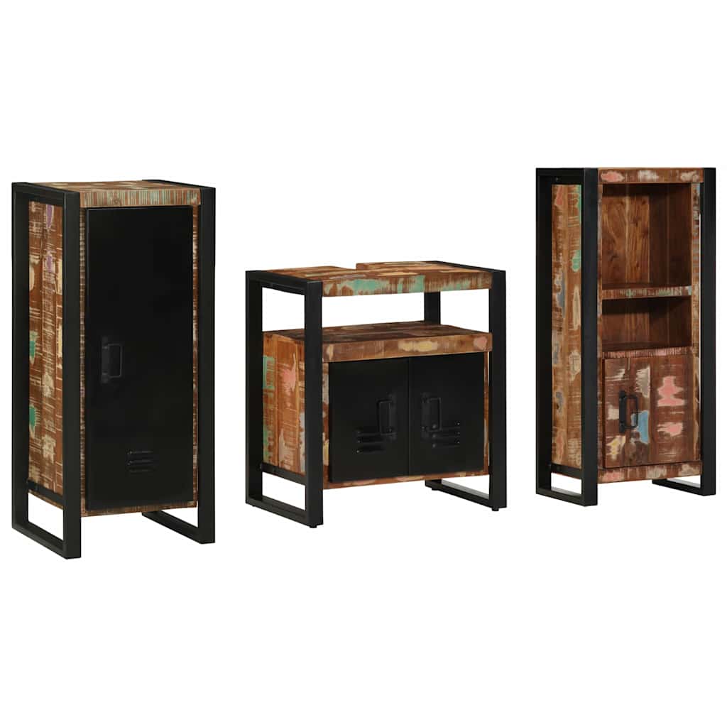 vidaXL Zestaw mebli łazienkowych 3 pcs Lite Drewno Recyklingowe