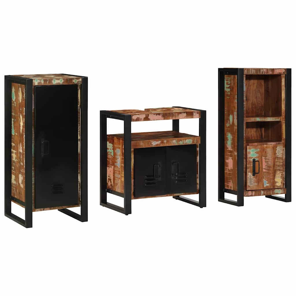 vidaXL Zestaw mebli łazienkowych 3 pcs Lite Drewno Recyklingowe