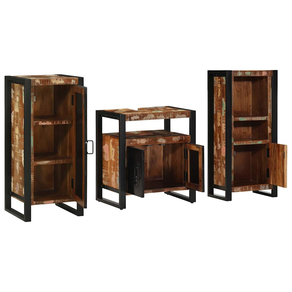 vidaXL Zestaw mebli łazienkowych 3 pcs Lite Drewno Recyklingowe