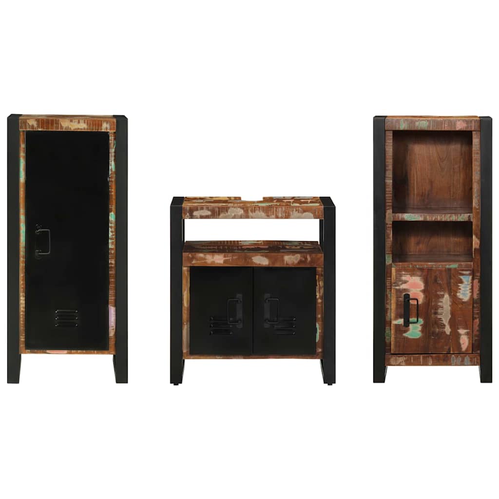 vidaXL Zestaw mebli łazienkowych 3 pcs Lite Drewno Recyklingowe