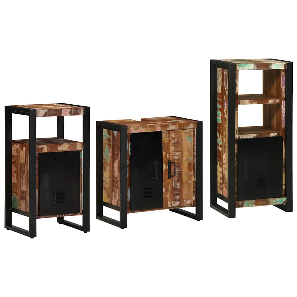 vidaXL Zestaw mebli łazienkowych 3 pcs Lite Drewno Recyklingowe