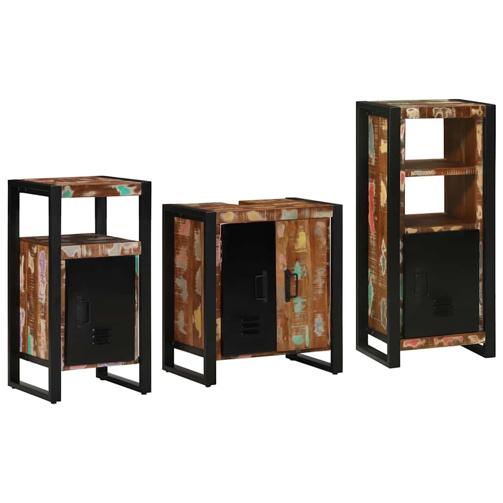 vidaXL Zestaw mebli łazienkowych 3 pcs Lite Drewno Recyklingowe